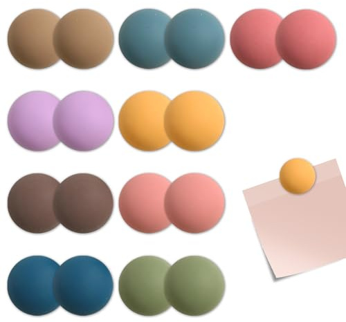 aimants frigo puissants Ronds 18 pièces Couleurs Morandi décoration réfrigérateur Tableau Blanc Bureau Maison Surface métallique aimantation Forte Design Plat Moderne