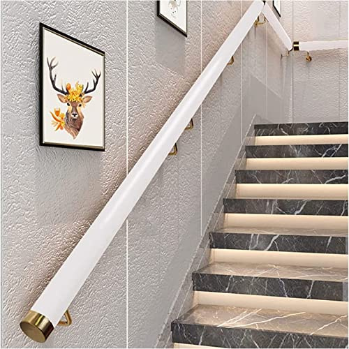 Rampe d'escalier en PVC blanc - Kit complet de rampe d'escalier, barre de support antidérapante for escalier extérieur et intérieur, for maison, jardin d'enfants, couloir, mezzanine(17ft/510cm)