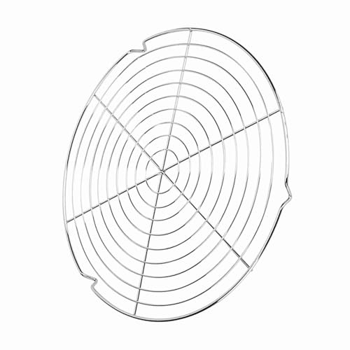 Yosoo BBQ-Drahtgeflecht-Grillnetz, 32 cm, Runder, Antihaftbeschichteter und Hitzebeständiger Grillrost aus Metall mit Holzkohlerost, Runder Grillrost, Edelstahl-Grillroste Zum Grillen,