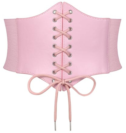 WERFORU Frauen Tied Waspie Gürtel Breiter Schnürgürtel Korsett Elastische Taille Gürtel für Halloween Party