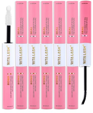 Lash Bond and Seal Waterproof Lash Glue for Eyelash Clusters 5 Counts Eyelash Glue Long Lasting Lash Cluster Glue Lash Clusters Eyelash Extensions(5 Counts)