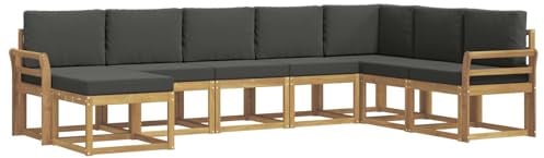 vidaXL Outdoor-Sofagarnitur mit Kissen 8 pcs Weiß und Anthrazit, Moderner Garten Sofa, wetterfeste Eckcouch, Möbel zum Entspannen auf Terrasse, Patio Lounge und Komfortset