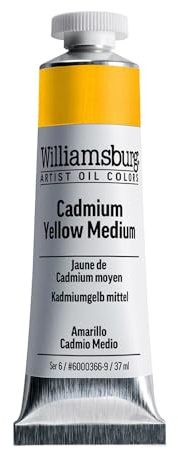Williamsburg Artist Oil Colors, Cadmium Yellow Medium, 37 ml Tube