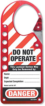Master Lock 427 Crochet et Etiquette de Consignation pour 5 Cadenas de Consignation pour Consignation Mécanique