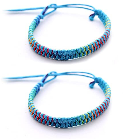 DonDon 2 bunte Unisex Freundschaftsarmbänder bzw. Partnerarmbänder