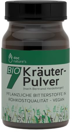 BIO 7 Kräuterpulver, 75 g, nach Mönch B. Heidelberger | Für die tägliche Bitterkräuter Routine, Heidelberger-Originalrezeptur