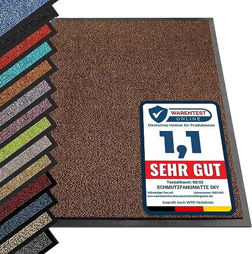 etm® Schmutzfangmatte - Note 1,6: Sieger Preis-Leistung - Fußmatte in vielen Größen - Fußabstreifer für Haustür innen und außen (Terra-Schwarz, 40x60 cm)