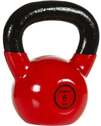 MOVIT Kettlebell PRO, Kugelhantel aus Gusseisen mit Vinylbeschichtung, 12 Varianten: 2 bis 24 kg, schadstoffgeprüft, Schwunghantel Kugelgewicht