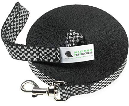 Maximum Pet Products Dog Training Lead (100ft/30m, Chequered)