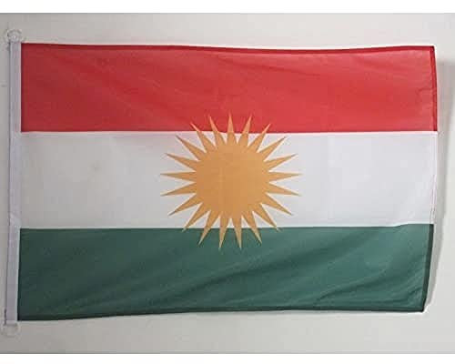 AZ FLAG Bootflagge Kurdistan - 45x30 cm - Kurden Bootsfahne 30 x 45 Cm Marine Flaggen - Flaggen