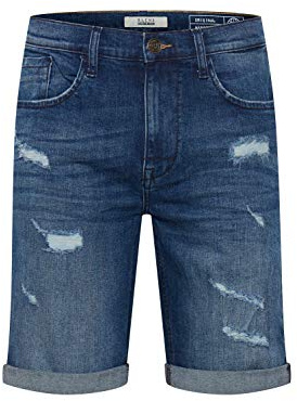 Blend Deniz Herren Jeans Shorts Kurze Denim Hose im Destroyed-Optik aus Stretch-Material Regular Fit