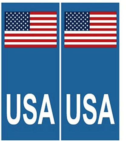 RaceFlag 2 Sticker, selbstklebend, Nummernschild, Amerika-Logo