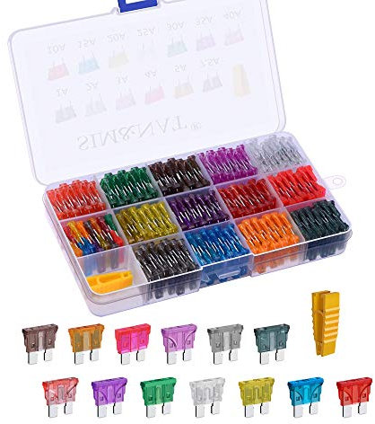 130-teiliges Standard-Flachsicherungs-Sortiment, SIM & NAT 1A 2A 3A 4A 5A 7.5A 10A 15A 20A 25A 30A 35A 40A Auto Medium Flachsicherungen Kit – ATC/APR/ATO/ATS Automotive Sicherungssortiment