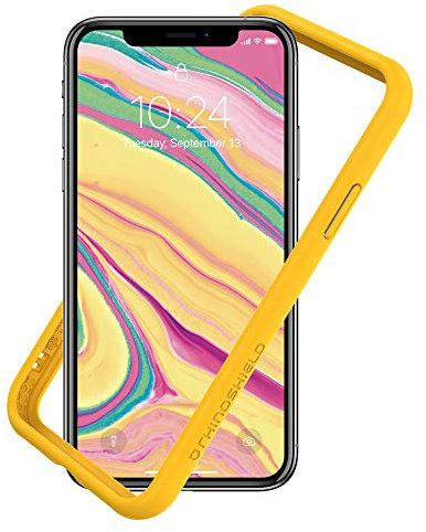 RhinoShield Bumper Case kompatibel mit [iPhone XS Max] | CrashGuard NX - Stoßdämpfende Schutzhülle im schlanken Design - 3.5 Meter Fallschutz - Gelb