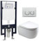 WC-Komplettpaket 22: WC NT2039 und Soft-Close Sitz mit Vorwandelement G3008 und Betätigungsplatte vorne, Betätigungsplatte:Modell weiß Glas