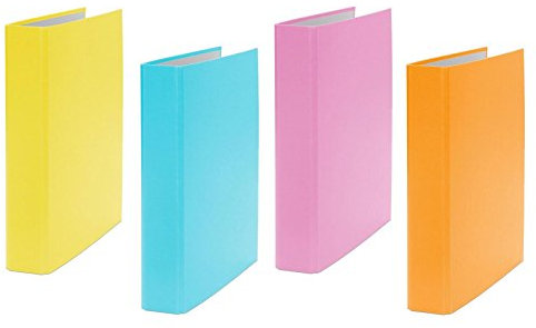 4x Ringbuch / DIN A5 / 4-Ring Ordner / je 1x gelb, türkis, pink und orange