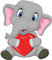 kleberio Aufkleber Sticker Elefant mit Herz Tiere Heckscheibenaufkleber selbstklebend Autoaufkleber Set Car Wohnwagen wetterfest 10 x 12 cm