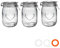 Nicola Spring herzförmige Glas-Vorratsdose mit luftdichtem Clip-Deckel – 1000 ml – 3er-Pack – 4 Farbsiegel – runder Einmachbehälter im Vintage-Stil für die Küche zum Einlegen