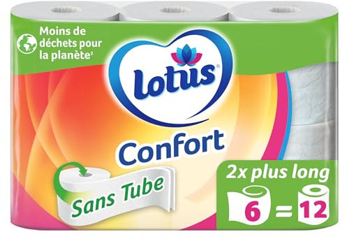 Papier toilette LOTUS Confort sans tube 6=12 rouleaux