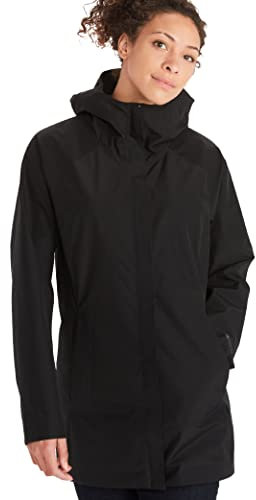 Marmot Damen Wasserdichte Gore-tex Regenjacke, Atmungsaktiver Regenmantel Mit Kapuze, Hardshell Windbreaker, Als Übergangsjacke Und Zum Wandern Wm's Essential Jacket, Black, S, 12480