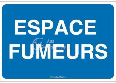 AUA SIGNALETIQUE - Panneau Espace fumeurs-AP - 300x210 mm, PVC 1.5 mm