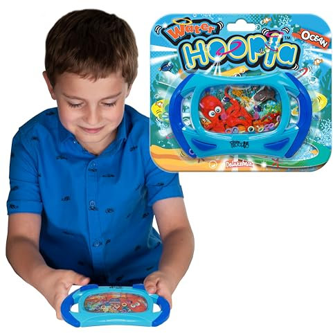 Wasser Hoopla - Hai und Oktopus von Deluxebase. Meeresleben Retro Wasserhandspiel. Ringwurf Arkade Handspiel für Kinder und Erwachsene