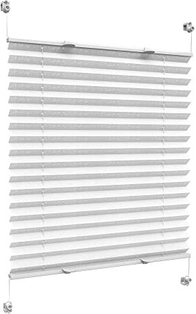 Victoria M. Praktica Plissee ohne Bohren, zum Klemmen Sichtschutz Fenster, Sonnenschutz, Vliesstoff, 75 x 120 cm, Weiß