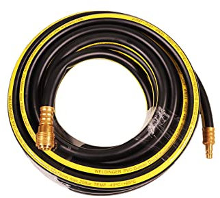 WELDINGER Druckluftschlauch 10 m Gummi-PVC 12x18 mm mit Messingkupplungen