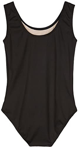 danswan Gymnastikanzug für Mädchen, Tanz, Ballett, Gymnastikanzug, Outfit (Kleinkind/große Kinder), Schwarz – Tanktop, 8-9 Jahre