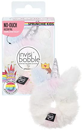 invisibobble Kids Scrunchie Unicorn I 1x Haargummi Einhorn Plüsch Scrunchies super süß I Geschenke für Mädchen I Haarschmuck Flauschig