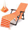Morbuy Beach Chair Cover, Solid color Striped Lounger Bags with Pockets Sunbed Towels Fitted Microfiber Sun Lounger Towels for Summer Outdoor Pool Vacation Travel (orange)