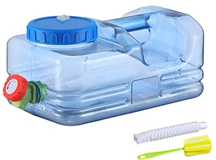 Starnearby Tanica per Acqua con Rubinetto 5L-22L, Serbatoio per Acqua Potabile, Bidone Acqua con Rubinetto, Contenitore per Acqua da Campeggio con Tubo e Spazzola per attività all'aperto (5,5 l)