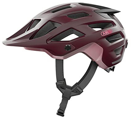 ABUS MTB-Helm Moventor 2.0 - komfortabler Fahrradhelm fürs Gelände - All-Mountain-Helm - für Damen und Herren - Dunkelrot, Größe M