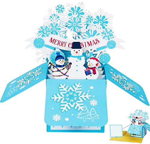 Pop Up Karten Weihnachten,3D Weihnachtskarten,3D Chrismas Card mit Umschlag und Blanko Karten,Merry Christmas Grußkarten Weihnachten für Kinder,Freundin, Mutter oder Oma,Geschenk für Weihnachten