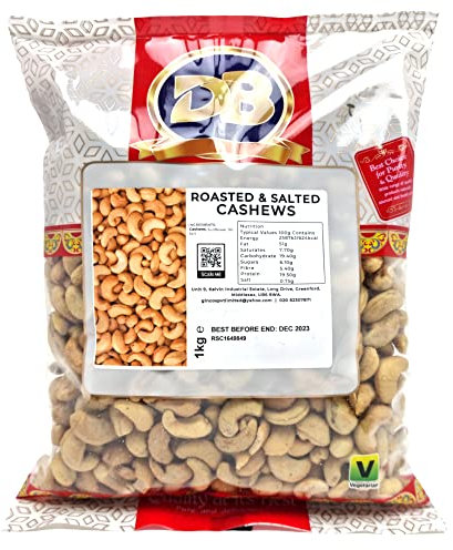 CR Snacking Roasted Salted Cashews 1kg - Premium Quality Cashew Nuts 1kg, On The go Nuts Snacks, Source of Protein.