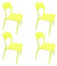 Set Of 4 Modern Style indoor outdoor Modern Retro Dining Garden Stackable Chairs (Yellow)