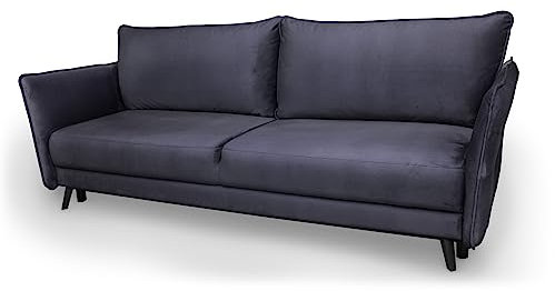 Siblo Sofa Vera Kollektion - Sofa mit Schlaffunktion - Elegante Couch - Wohnzimmer Möbel - Komfortables Schlafsofa - Sofa 3-Sitzer - Klappsofa mit Bettkasten - 230x100x93 cm - Lila