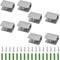 UFURMATE Glass Clamp, 8Pcs Adjustable Square Glass Shelf Brackets Stainless Steel Glass Clamp Clips Wall Mounted Black Glass Holder Supports Mounting Brace for 5-10mm Thick Glass Shelves