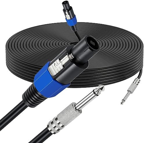 AWADUO Speakon to 1/4'' Speaker Cable, Professional 12 Gauge Male to 1/4'' Male Audio Cord DJ Speaker Cable with Twist Lock Connection Extension Wiring(6FT/1 Pack)