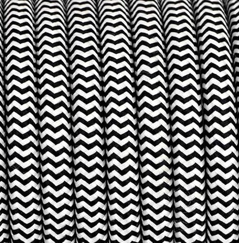 Cavo tessile nero-bianco 40 [3x1,5] 10 metri 3 conduttori cavo in tessuto cavo sospeso cavo per lampada Textile Cable 3G1,5