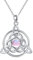 OHAYOO Keltischer Knoten Kette 925 Sterling Silber Katzenaugenstein Anhänger Halskette Katzenaugenstein Keltischer Schmuck für Unisex Damen Mädchen Frauen Geschenke