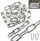 SWTYExt Edelstahlkette Stahlkette V4A Kette Meterware 1M Ø5mm Rundstahlkette Gliederkette Meterware Verlängerungskette Edelstahl Ketten mit Karabiner für Hundekette Ankerkette Schwenkkette Hängesessel