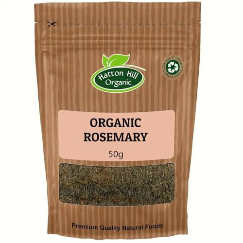 Organic Dried Rosemary 50g by Hatton Hill Organic | Aromatic Herb for Cooking, Baking & Infusions