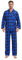 GLOBAL Homme Pyjama Flanelle Ensembles de Pyjama Homme Coton Vêtements de Nuit Haut Deux Pièces Chaud Pyjama Sets Boutonnés à Manches Longues Loungewear Carreaux Bleu/Noir XL