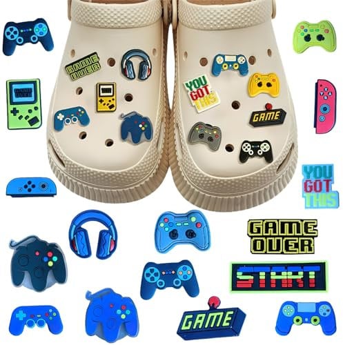 Benaewa 30 Pcs Video Game Decoration for Crocs Charms Boys, DIY Shoe Accessories for Croc Charms Adults Teens