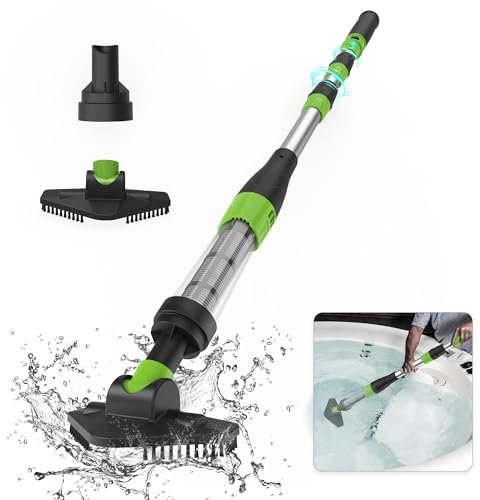 Cordless Rechargeable Pool Vacuum, Spa Hot Tub Vacuum, Handheld Rechargeable Pool Cleaner, Running Time 90 Mins Suitable for Spas, Hot Tubs and Small Pools for Sand and Debris, Black