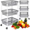 STORM TRADING GROUP 3 Tier Grey Strong Vegetable Trolley Baskets On Wheels Ideal For Fruit & Veg Multipurpose Home, Kitchen, Bathroom & Office Storage Organiser (1 Set)