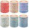 Sparkeads Cordoncino in cotone intrecciato colorato da 1,5 mm, 25,8 m, filo per macramè, 4 strati, per collane, arazzi da parete, lavori a maglia, grucce per piante, bracciali, gioielli e decorazioni