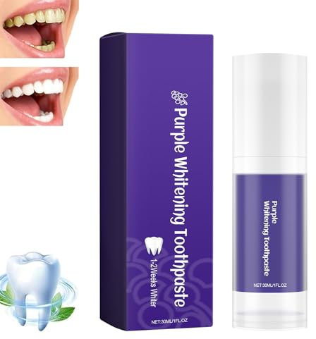 Whiteful Zahnpasta - Lila Zahnpasta Weisse Zähne, Purple Whitening Toothpaste Zahnaufhellung Zahnpasta, Zahnweiß-Schaum-Zahnpasta, Erfrischender Atem Tiefenreinigung Zahnpasta (1)