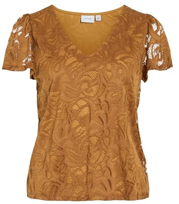 Vila Damen Vistasia S/S V-Neck Top/Ka Vistasia S/S V-Neck Top/Ka (1er Pack)